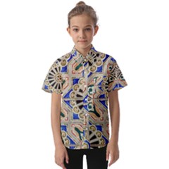 Ceramic-portugal-tiles-wall- Kids  Short Sleeve Shirt by Amaryn4rt