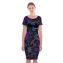 Retro-flower-pattern-design-batik Classic Short Sleeve Midi Dress by Amaryn4rt