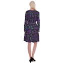 Retro-flower-pattern-design-batik Long Sleeve Velvet Front Wrap Dress View2