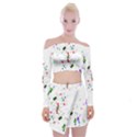 Star-structure-many-repetition- Off Shoulder Top with Mini Skirt Set View1