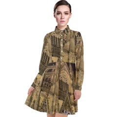 Cologne-church-evening-showplace Long Sleeve Chiffon Shirt Dress by Amaryn4rt