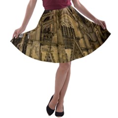 Cologne-church-evening-showplace A-line Skater Skirt by Amaryn4rt