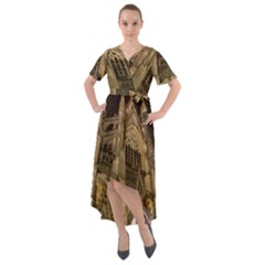 Cologne-church-evening-showplace Front Wrap High Low Dress by Amaryn4rt