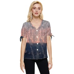 Hardest-frost-winter-cold-frozen Bow Sleeve Button Up Top by Amaryn4rt
