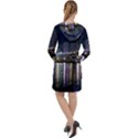 Cleveland Building City By Night Long Sleeve Hoodie Dress View2