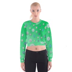 Snowflakes-winter-christmas-overlay Cropped Sweatshirt by Amaryn4rt