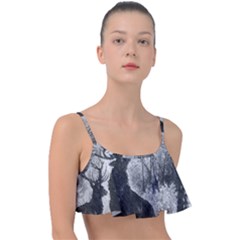 Stag-deer-forest-winter-christmas Frill Bikini Top by Amaryn4rt