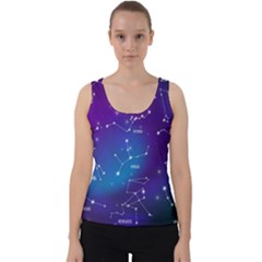 Realistic-night-sky-poster-with-constellations Velvet Tank Top by Amaryn4rt