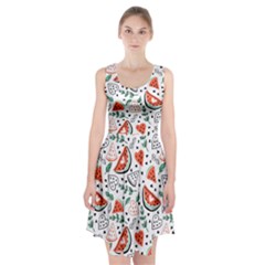 Seamless-vector-pattern-with-watermelons-mint Racerback Midi Dress by Amaryn4rt