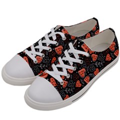Seamless-vector-pattern-with-watermelons-hearts-mint Women s Low Top Canvas Sneakers by Amaryn4rt