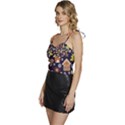 Winter-seamless-patterns-with-gingerbread-cookies-holiday-background Flowy Camisole Tie Up Top View2