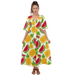 Watermelon-pattern-se-fruit-summer Kimono Sleeve Boho Dress by Amaryn4rt