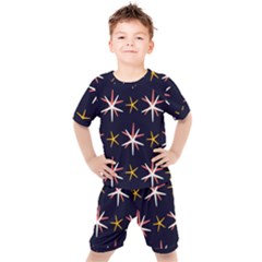 Sea-stars-pattern-sea-texture Kids  T-shirt And Shorts Set by Amaryn4rt