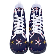 Sea-stars-pattern-sea-texture Kid s High-top Canvas Sneakers by Amaryn4rt