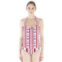 Nautical-papers-nautical-background Halter Swimsuit View1