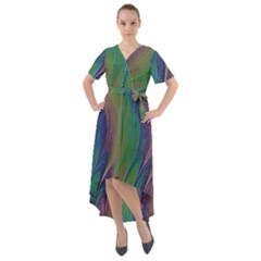 Texture-abstract-background Front Wrap High Low Dress by Amaryn4rt