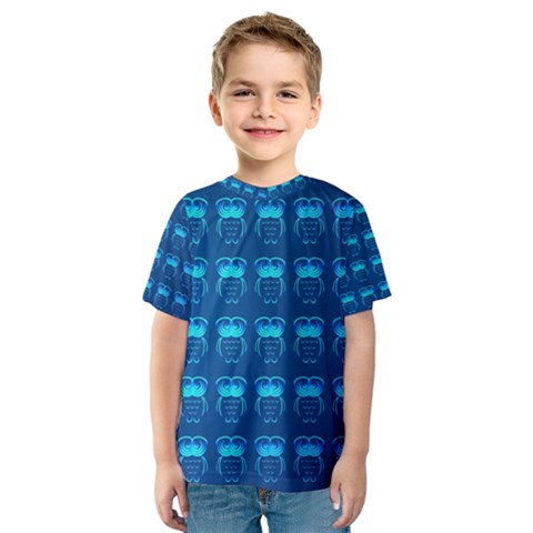 Bird Pattern Owl Drawing Kids  Sport Mesh T-shirt by Pakjumat
