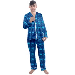 Bird Pattern Owl Drawing Men s Long Sleeve Satin Pajamas Set by Pakjumat
