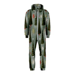 Christmas Trees Pattern Wallpaper Hooded Jumpsuit (kids) by Pakjumat