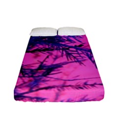 Fir Sunset Frost Snow Fitted Sheet (full/ Double Size) by Pakjumat