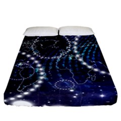 Continents Stars Networks Internet Fitted Sheet (california King Size) by Pakjumat