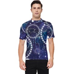Continents Stars Networks Internet Men s Short Sleeve Rash Guard by Pakjumat