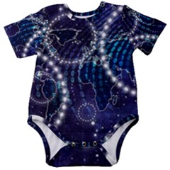 Continents Stars Networks Internet Baby Short Sleeve Bodysuit by Pakjumat