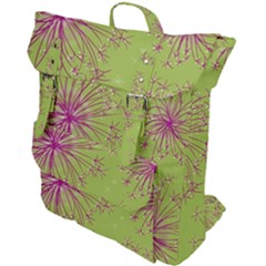 Dandelion Flower Background Nature Flora Drawing Buckle Up Backpack by Pakjumat