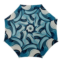 Pattern Ocean Waves Arctic Ocean Blue Nature Sea Golf Umbrellas by Pakjumat