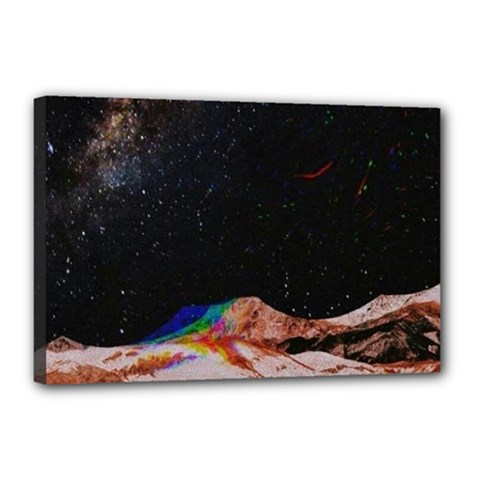 Retro Vintage Space Galaxy Canvas 18  X 12  (stretched) by Pakjumat