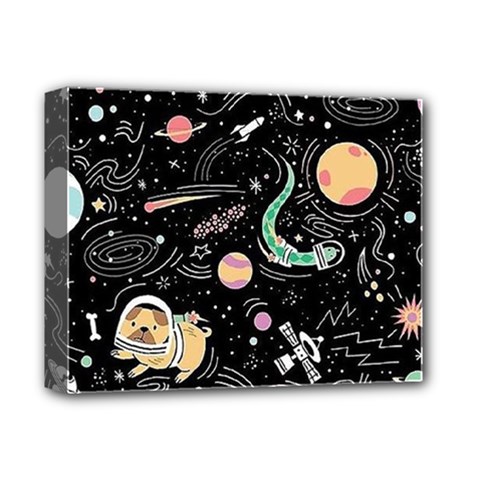 Animals Galaxy Space Deluxe Canvas 14  X 11  (stretched) by Pakjumat