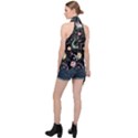 Animals Galaxy Space Halter Asymmetric Satin Top View2