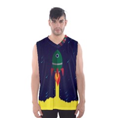 Rocket Halftone Astrology Astronaut Men s Basketball Tank Top by Pakjumat