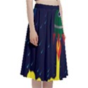 Rocket Halftone Astrology Astronaut A-Line Full Circle Midi Skirt With Pocket View3