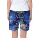 Psychedelic Mushrooms Psicodelia Dream Blue Women s Basketball Shorts View2