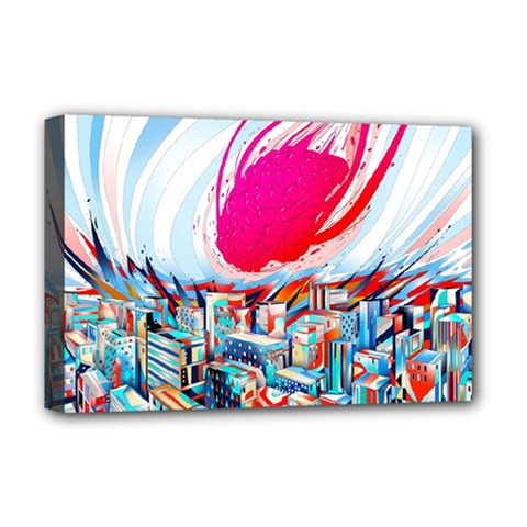 Artistic Psychedelic Art Deluxe Canvas 18  X 12  (stretched) by Modalart