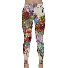 Valentine s Day Heart Artistic Psychedelic Classic Yoga Leggings by Modalart