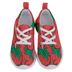 Texture Sweet Strawberry Dessert Food Summer Pattern Running Shoes by Sarkoni