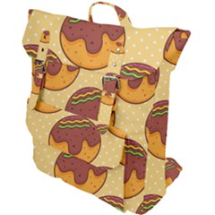 Takoyaki Food Seamless Pattern Buckle Up Backpack by Sarkoni