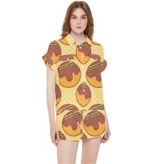 Takoyaki Food Seamless Pattern Chiffon Lounge Set by Sarkoni
