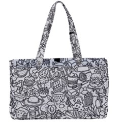 Food Doodle Pattern Canvas Work Bag by Sarkoni
