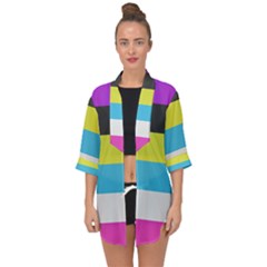 Bigender Flag Copy Open Front Chiffon Kimono by Dutashop