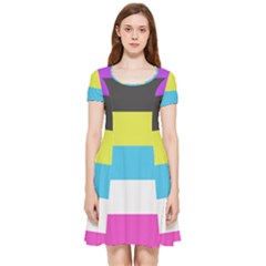 Bigender Flag Copy Inside Out Cap Sleeve Dress by Dutashop
