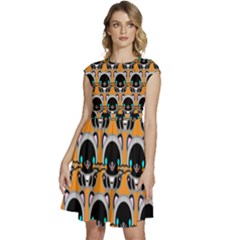 Cute Panda Cap Sleeve High Waist Dress by Dutashop