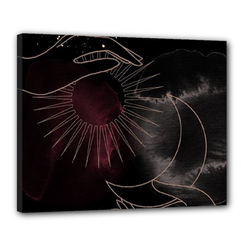 Universal Balance Moon Abstract Star Sun Universe Canvas 20  X 16  (stretched) by Modalart