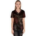 Universal Balance Moon Abstract Star Sun Universe Women s V-Neck Scrub Top View1