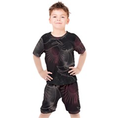 Universal Balance Moon Abstract Star Sun Universe Kids  T-shirt And Shorts Set by Modalart