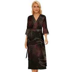 Universal Balance Moon Abstract Star Sun Universe Midsummer Wrap Dress by Modalart