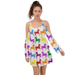 Colorful Horse Background Wallpaper Boho Dress by Amaryn4rt