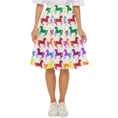 Colorful Horse Background Wallpaper Classic Short Skirt by Amaryn4rt